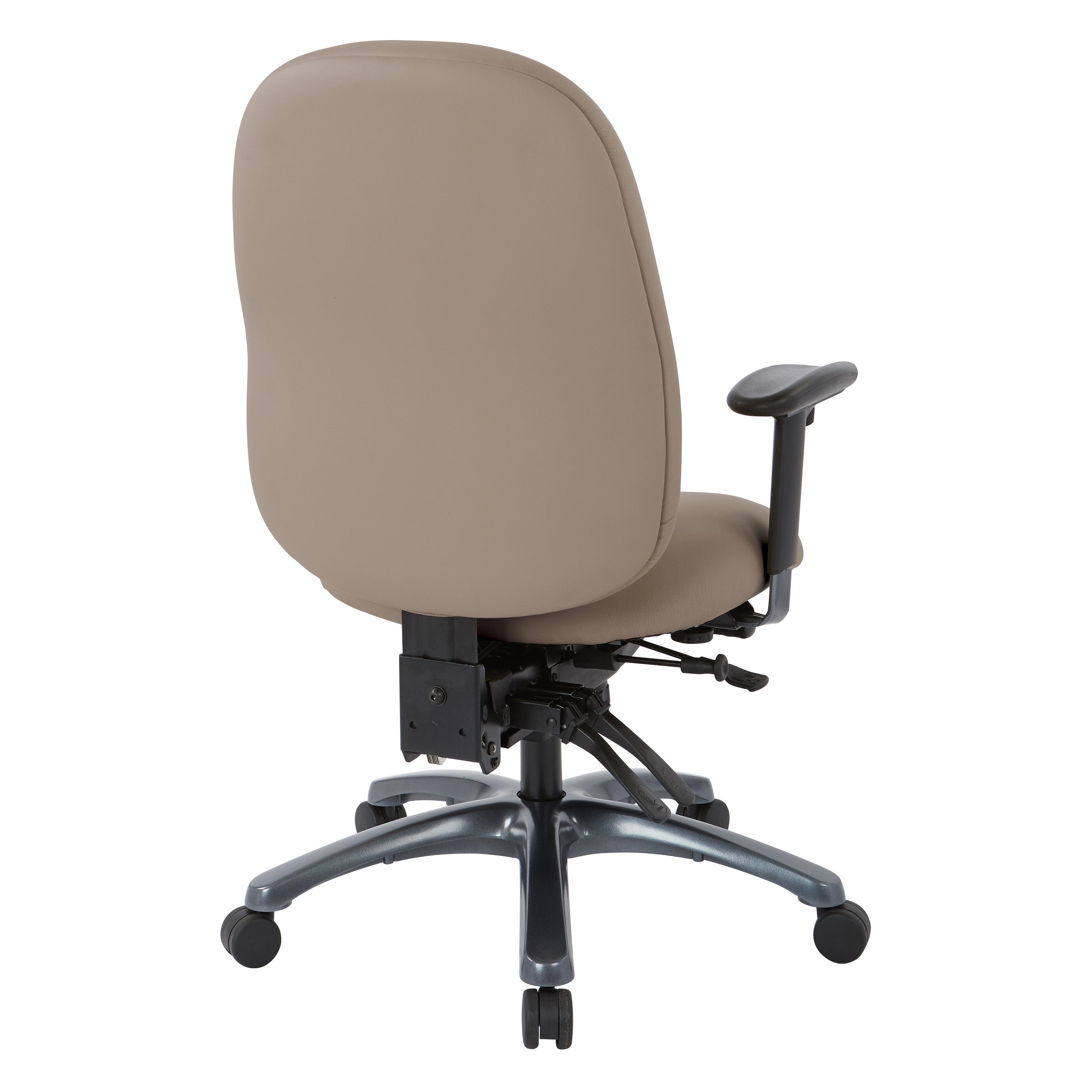 Multi-Function High Back Chair with Seat Slider and Titanium Finish Base